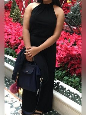 BCBGeneration Black Halter Jumpsuit Size M